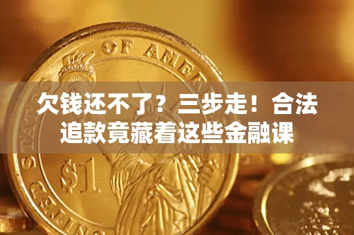 武汉欠钱还不了？三步走！合法追款竟藏着这些金融课